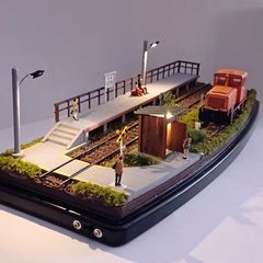 鉄道模型 HOゲージ ジオラマ 車両展示台(無人駅) - メルカリ