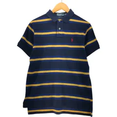 古着 ラルフローレン Ralph Lauren POLO by Ralph Lauren COSTOM FIT 半袖 ボーダー ポロシャツ メンズL相当/eaa544088