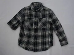 ポロ ラルフローレン polo ralph lauren アウトレット 子供服 男の子 120cm 長袖 シャツ チェック 黒 白 起毛 防寒 秋 冬 ★4 トップス 冬服 ボーイズ 男児 キッズ 【中古】 ユーズド リサイクル こども