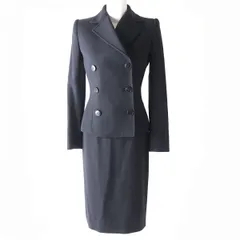 極美品△黒タグ DOLCE&GABBANA ドルチェ＆ガッバーナ 裏地レオパード ジャケット+スカート スーツ/セットアップ 黒 38 美シルエット 伊製　e04-st30309-751のサムネイル