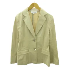 ハナエモリ HANAE MORI テーラードジャケット 2B ストレッチ 38 ベージュ 0917 ■YHS4
