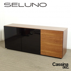 ◾︎SELUNO◾︎ 【展示美品】Cassina ixc.(カッシーナイクスシー) BROAD / ブロード 3ドア サイドキャビネット / ガラス・ブラックウォールナット材 88万 v519