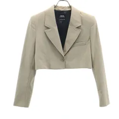 ZARA ザラ ショート丈 テーラードジャケット L ベージュ レディース 古着