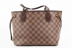 【超美品】LOUIS VUITTON ヴィトン ネヴァーフルPM トートバッグ ダミエ ブラウン系 レザー【QJ19】