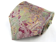 ミッソーニ ブランドネクタイ 総柄 ペイズリー シルク 日本製 イタリア生地 メンズ ワインレッド Missoni 【中古】