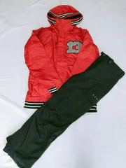 【最終値下げ】【早い者勝ち！】BURTON　バートン　スノボ　スノーボード　ウエア　上下セット　赤×黒　L スタジャン風