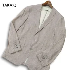 TAKA:Q タカキュー 春夏★ チェック柄 千鳥格子 アンコン テーラード シングル ジャケット Sz.M メンズ