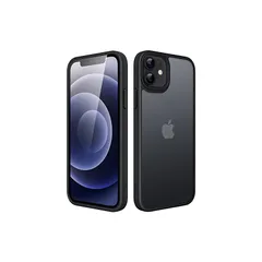 JEDirect マットケース iPhone 12/12 Pro 6.1インチ 耐衝撃性ミリタリーグレードの落下防止 つや消しの半透明の背面電話カバー 指紋防止 (ブラック) 0