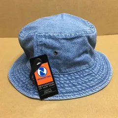 新品未使用 newhattan ニューハッタン バケットハット ライトブルーデニム 青色 水色 S/Mサイズ L/XLサイズ ツイルコットン 帽子 無地 バケハ ハット デニムハット ブルー