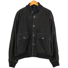 90s A1 ブラック ヌバック レザー ボンバー ブルゾン 52 L-XL 黒 
