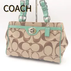 【美品】COACH コーチ ショルダーバッグ トートバッグ シグネチャー ターンロック F14415