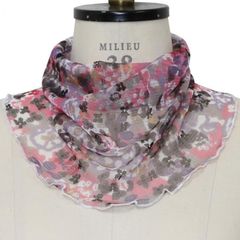 ●シルク工房 シルク ネックカバー おしゃれ シルク100％素材 花柄  首元 日焼け対策 冷え対策 大人用 レディース フリーサイズ
