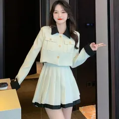 セットアップ レディース スカート フォーマル ジャケット 韓国ファッション セットアップ プリーツスカート ミニ 高校生 テーラードジャケット チェック セットアップ スーツ 結婚式 発表会 通学 学生 制服 普段着 通勤 仕事 会社 上品 hssk01