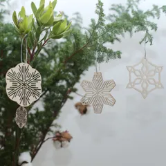雪のオーナメント小3個セット：北欧雑貨　北欧インテリア　クリスマスツリー　飾り