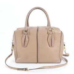 極美品 トッズ Dキューブ バッグ スモール トープ レザー 2WAY ショルダーバッグ 斜め掛け ハンド トート レディース RRM CT15-6【中古】