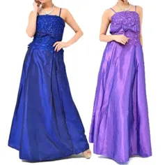 デザインドレス演奏会 ステージ衣裳 パーティロングドレス カラオケ衣裳 ナイトドレス コンサートドレス フラワーレースロングドレス　Ｍサイズ