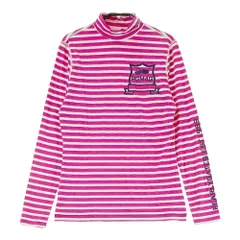 サイズ：1 PEARLY GATES パーリーゲイツ  ハイネック長袖インナーTシャツ ボーダー柄 ピンク系 [240101472673] ゴルフウェア レディース ストスト