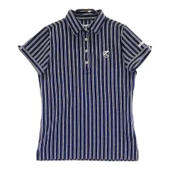 サイズ：0 JACK BUNNY ジャックバニー  半袖ポロシャツ ストライプ柄 ネイビー系 [240101331647]# ゴルフウェア レディース ストスト
