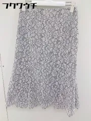 ◇ green label relaxing UNITED ARROWS 総レース 膝下丈 タイト スカート サイズ36 グレー ブラック系 レディース  【1112100001111】