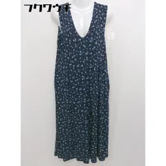 ◇ Avan Lily アヴァンリリィ 総柄 ノースリーブ オールインワン サイズF ネイビー レディース  【中古】 【1110140013309】