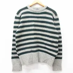 M/古着 ラルフローレン 長袖 ブランド セーター メンズ 90s ウール クルーネック グレー他 ボーダー 25sep30 中古 ニット トップス