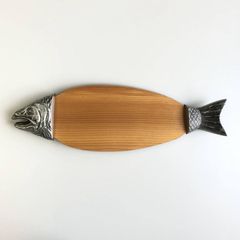 魚型 木製プレート 金属装飾付き 魚型 木製プレート 金属装飾付き - メルカリ