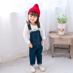 ☆ ブルー ☆ 80cm ☆ オーバーオール pmyoba1216 サロペット キッズ オーバーオール 子供服 ロングパンツ パンツ デニムパンツ デニム ベビー服 つなぎ サスペンダー ロンパース 男の子 女の子 子ども服 おしゃれ