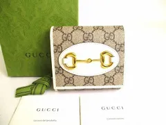 グッチ GUCCI GG レザー ホースビット 2つ折り 財布 コンパクト財布 コンチネンタルウォレット メンズ レディース 【未使用保管品】