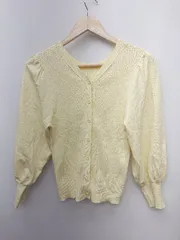 ◇ any SiS エニィスィス 長袖 ニット カーディガン サイズ4 イエロー系 レディース P  【1405290000539】