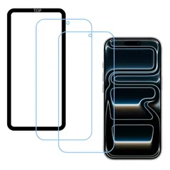 KPNS ブルーライトカット 目の疲れ軽減93% iphone17pro に適合する ガラスフィルム 国産硝子素材製 全面保護 強化ガラス 保護 フィルム 【2枚入り+ガイド枠付き】
