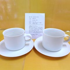 未使用 深澤彰文 白磁 カップ＆ソーサー ペア　公田店