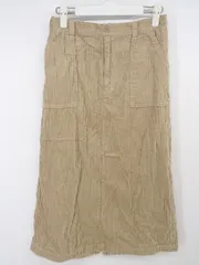 ◇ Samansa Mos2 サマンサ モスモス コーデュロイ 膝下丈 タイト スカート サイズF ベージュ系 レディース P  【中古】 【1210060003890】