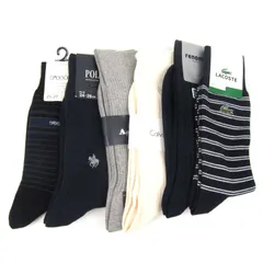 ラコステ カルバンクライン アクアスキュータム他 靴下 クルーソックス 6点セット 未使用 ブランド まとめて 大量 メンズ