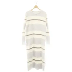 ジェラートピケ gelato pique 23AW パウダーボーダーワンピース ニット ロング 長袖 F サックスブルー オフホワイト ダークグレー /DO ■OS ■SHのサムネイル