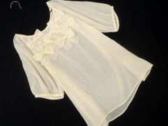 Couture brooch クチュールブローチ リボン ブラウス シャツ size38/アイボリー ■◆ レディース