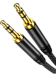 ★Highwingsオーディオケーブル aux ケーブル 3.5mm オーディオケーブル 1.2m ヘッドホンケーブル オス-オス ステレオミニプラグ ハイレゾ音質 ナイロン編み 高耐久性 金メッキ イヤホンジャック 音声ケーブル (ブラック, 1.2m)