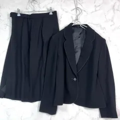 極美品ジュンアシダ ブラックフォーマルセット ロング 礼服 春夏 B0694