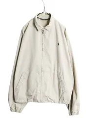 【お得なクーポン配布中!】 90s ポロ ラルフローレン コットン スイングトップ ジャケット メンズ L 古着 旧タグ オールド ブルゾン フルジップ ワンポイント ベージュ