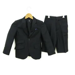 ビービー セットアップ 上下セットスーツ ジャケット 半ズボン ネクタイ付き フォーマル キッズ 男の子用 120サイズ ブラック BB 【中古】