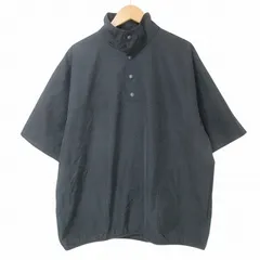 フリークスストア FREAKS STORE 美品 MOVABLE NYLON ナイロンプルオーバー ハーフボタン シャツ 231-1025 半袖 ストレッチ ウォーターリペレント M 黒 ブラック X