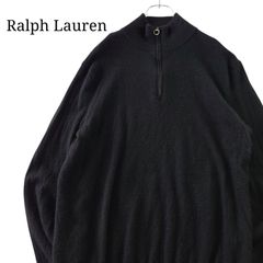 【カシミヤ】Ralph Lauren ラルフローレン ハーフジップセーター カシミア ウール ブラック