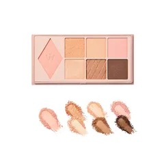 Wonjungyo(ウォンジョンヨ) Ｗ デイリームードアップパレット アイシャドウ オレンジ ブラウン (03 ブロッサムコーラル) 8g ラメ グリッター マット 0