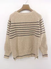 ◇ Doula Doula ボーダー 長袖 ニット セーター ベージュ ブラック レディース E  【1303240010396】