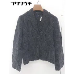 ◇ JOURNAL STANDARD リネン100% ストライプ 2B 薄手 長袖 テーラードジャケット ブラック レディース  【中古】 【1109090011367】