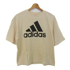 アディダス 半袖Ｔシャツ トップス ロゴT コットン スポーツウエア レディース Sサイズ ベージュ adidas 【中古】
