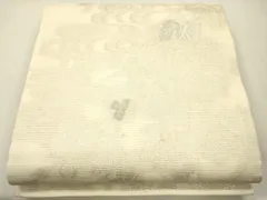 平和屋着物＊夏物　六通柄袋帯　流水蔦の葉文　銀糸　正絹　逸品　CAAU4140eg