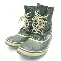 ■ SOREL ソレル アウトドア 防水性 防寒 カジュアルシンプル ハーフ レインブーツ サイズ24.5 ブラック系 レディース E  【1404020001327】