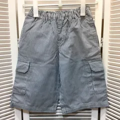 未使用☆UNIQLO ユニクロ キッズ イージーハーフパンツ 140 ブルー ストライプ