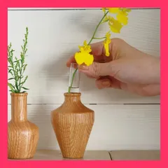 【新入荷】（高さ9cm）マグネットがついたウッドのフラワーベース テーパー／ガラ フラワーベース テーパー 商品の説明キッチンや冷蔵庫にも飾れるマ おすすめ おしゃれ　★売れ筋★　人気 11948162
