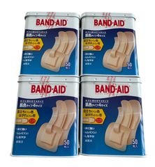 バンドエイド　肌色タイプ　4サイズ　缶　50枚入　4個セット